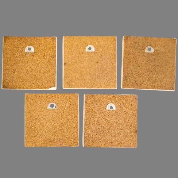 Lot 5 Vintage Currier & Ives Tile Trivet Wall Plaque American Railroad Life In - Picture 8 of 9